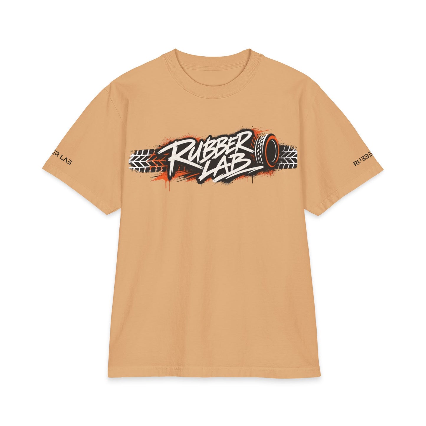 T-Shirt — 'Rubber Lab' Tire Track Graphic Tee