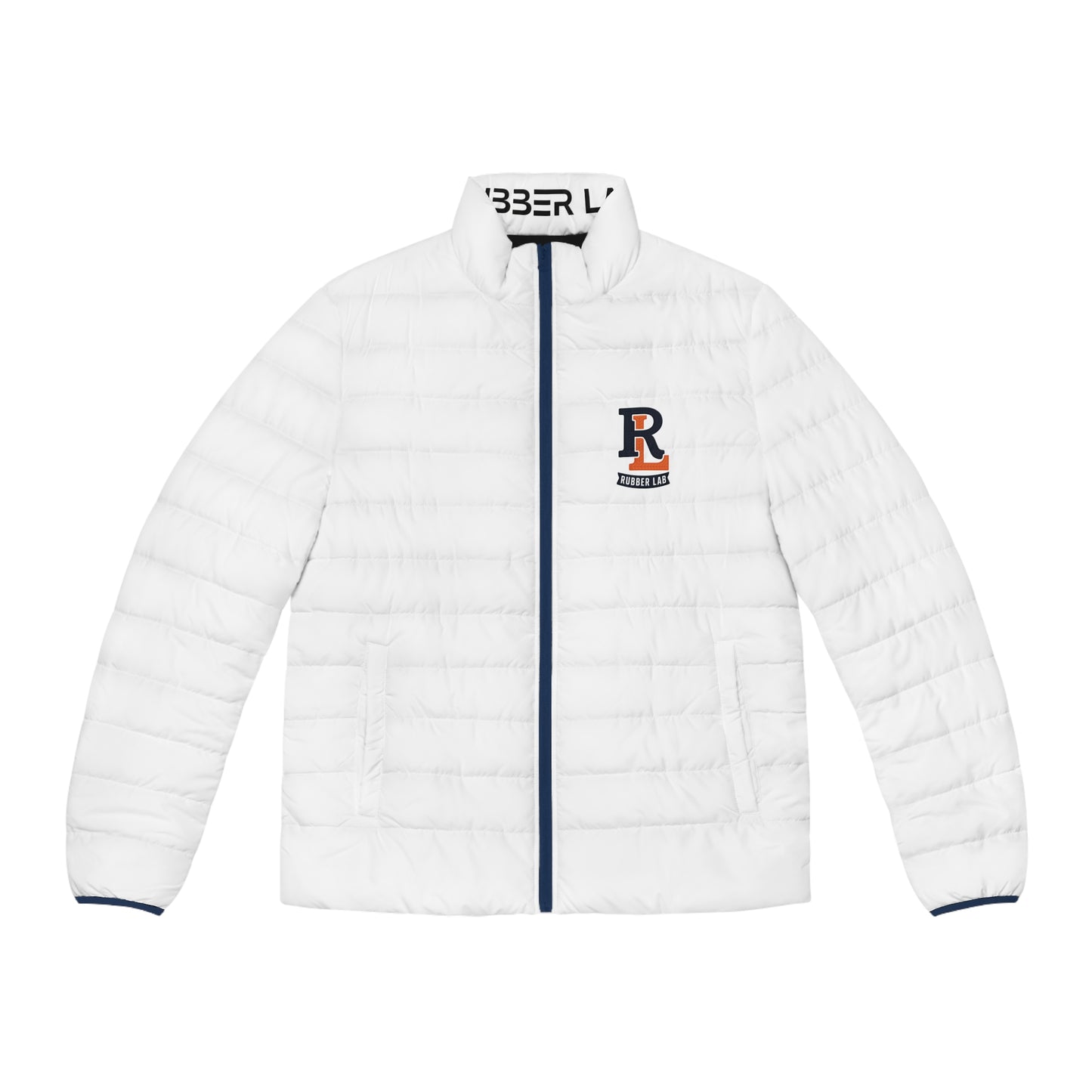Rubber Lab Logo Puffer Jacket — Men's Lightweight Quilted Coat