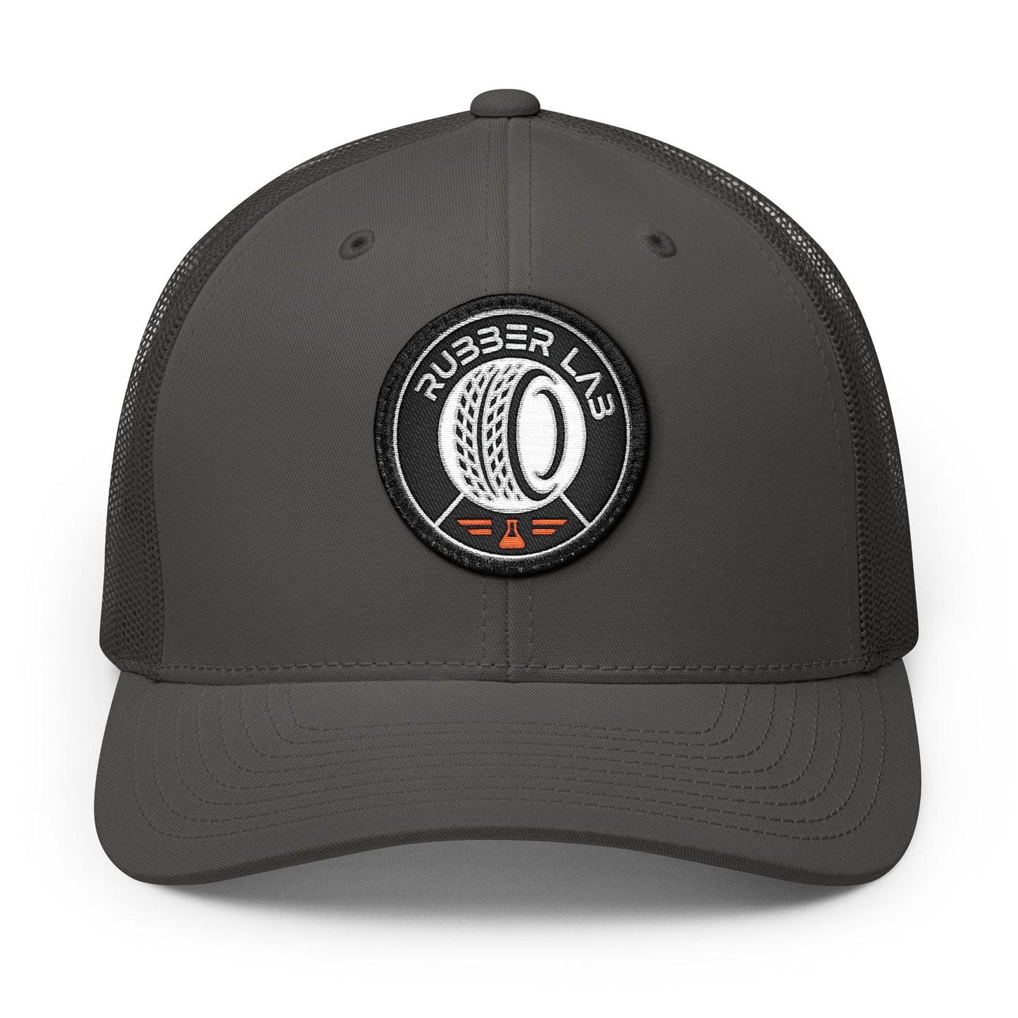 Embroidered Trucker Hat — Rubber Lab Tire Patch Snapback