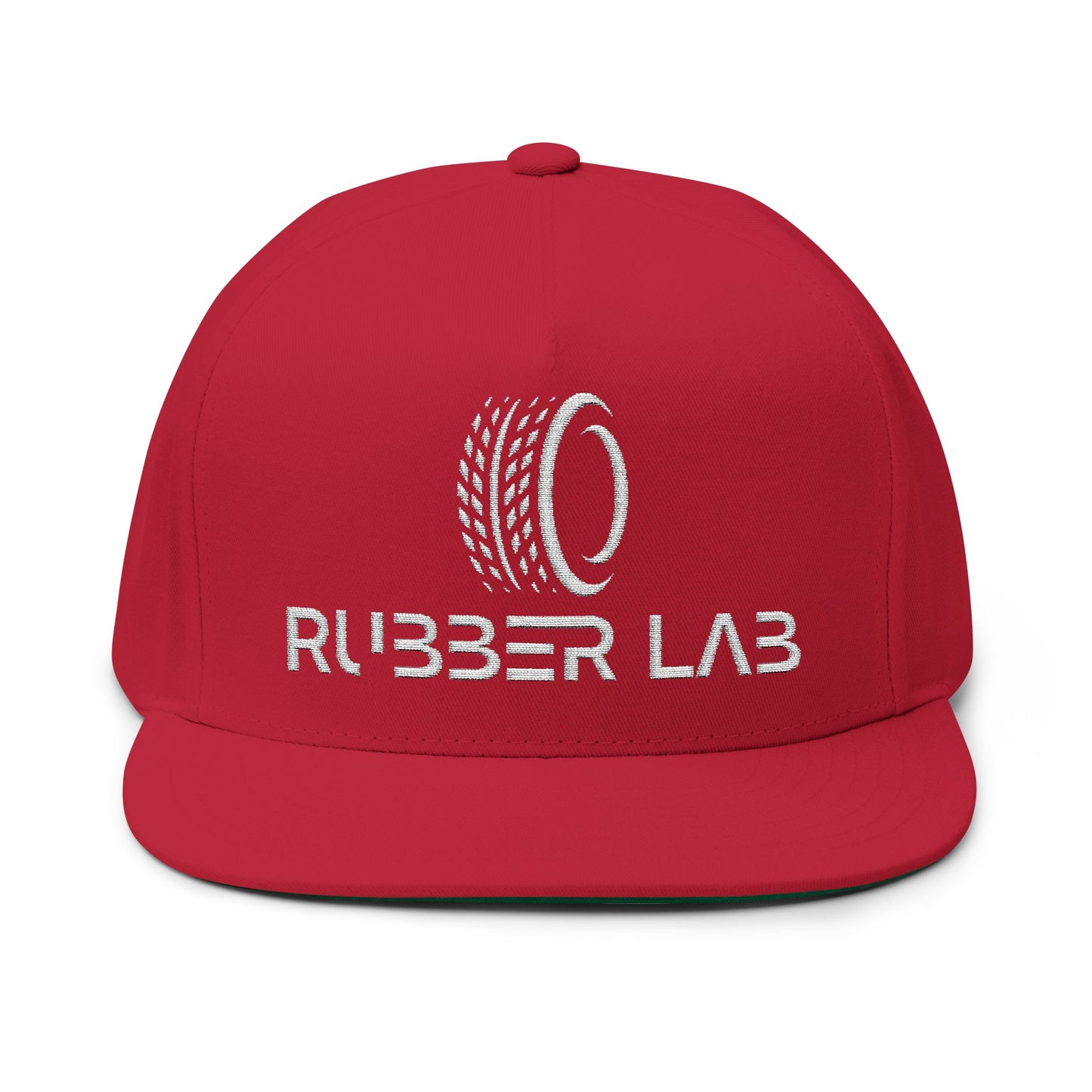 Rubber Lab Embroidered Flat Bill Cap