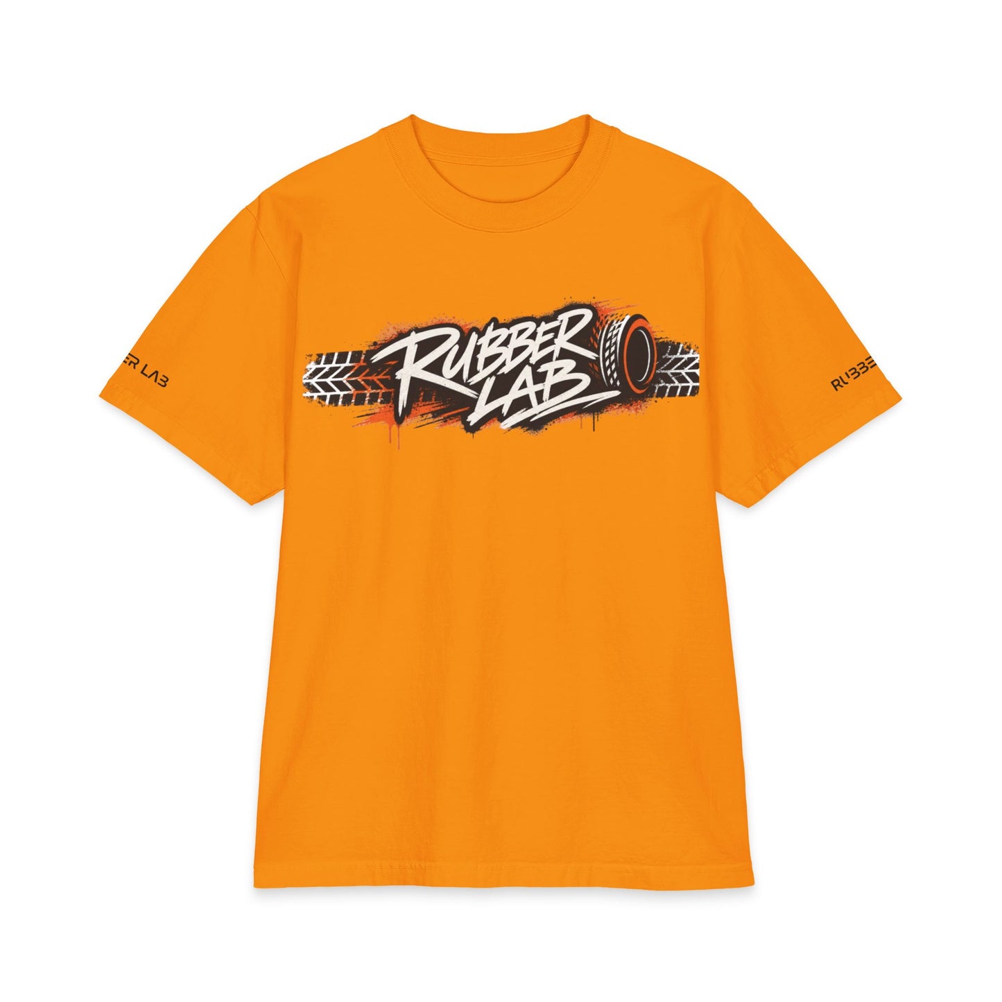 T-Shirt — 'Rubber Lab' Tire Track Graphic Tee