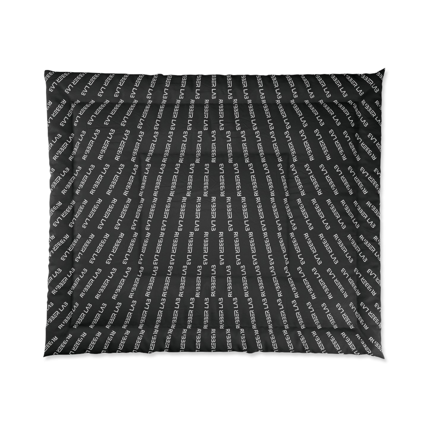 Black Script Stripe Comforter – Modern Monochrome Bedding