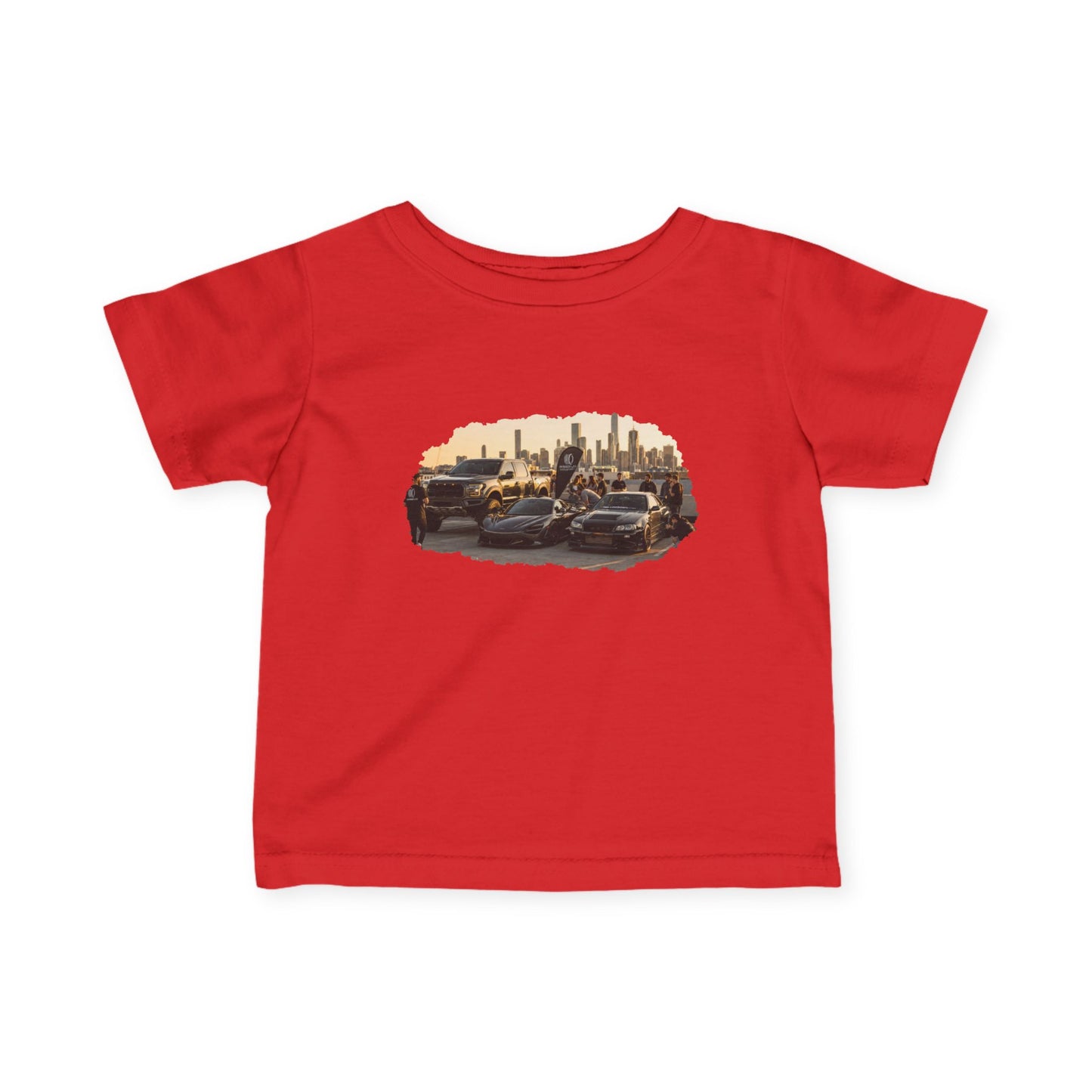 Infant Tee — Vintage Car Parking Photo "Rubber Lab" Graphic