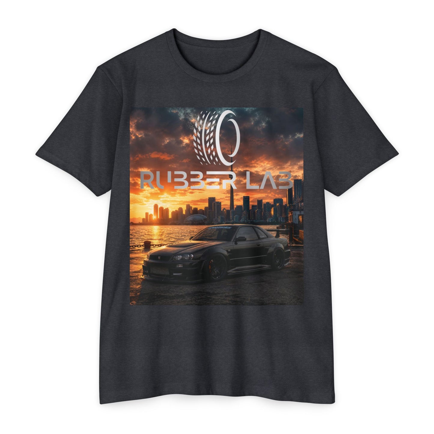 RubberLab Sunset Skyline Car T-Shirt