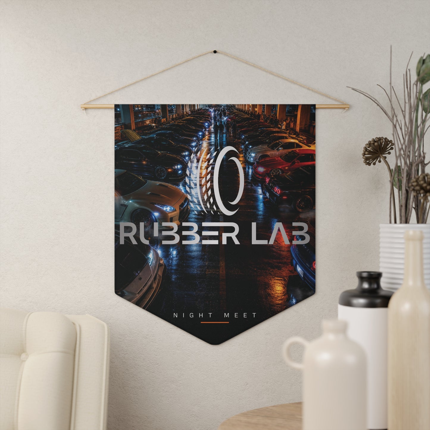 Rubber Lab 'Night Meet' Racing Pennant – Car Crew Wall Flag