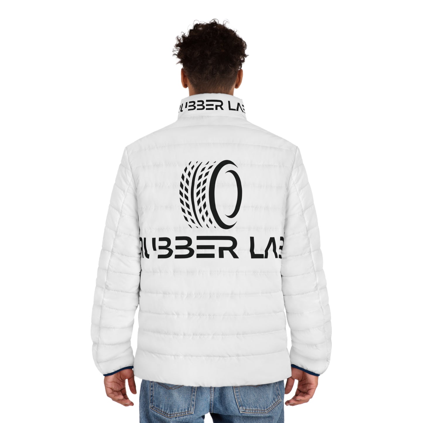 Rubber Lab Logo Puffer Jacket — Men's Lightweight Quilted Coat