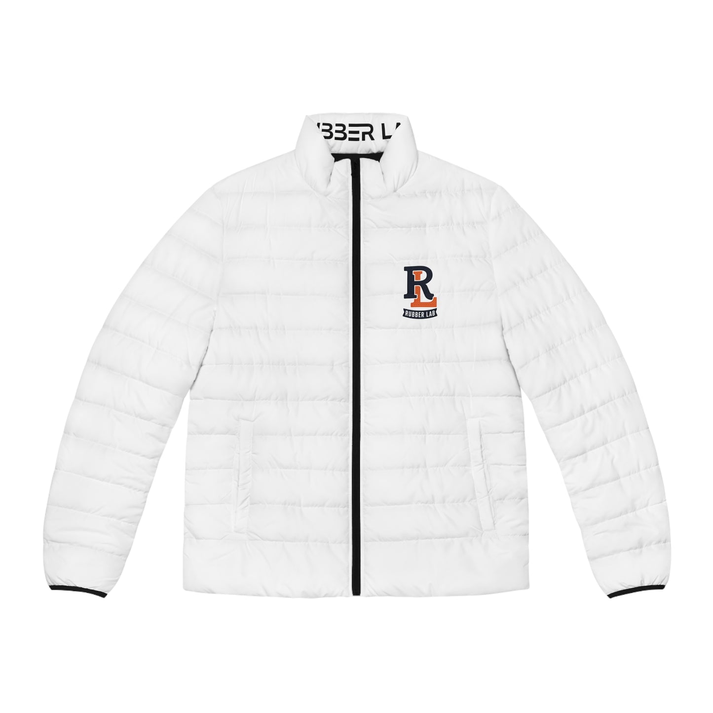 Rubber Lab Logo Puffer Jacket — Men's Lightweight Quilted Coat
