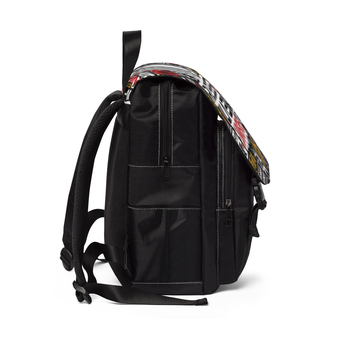 Rubber Lab Industries Graphic Backpack – Streetwear Sticker-Logo Travel Bag