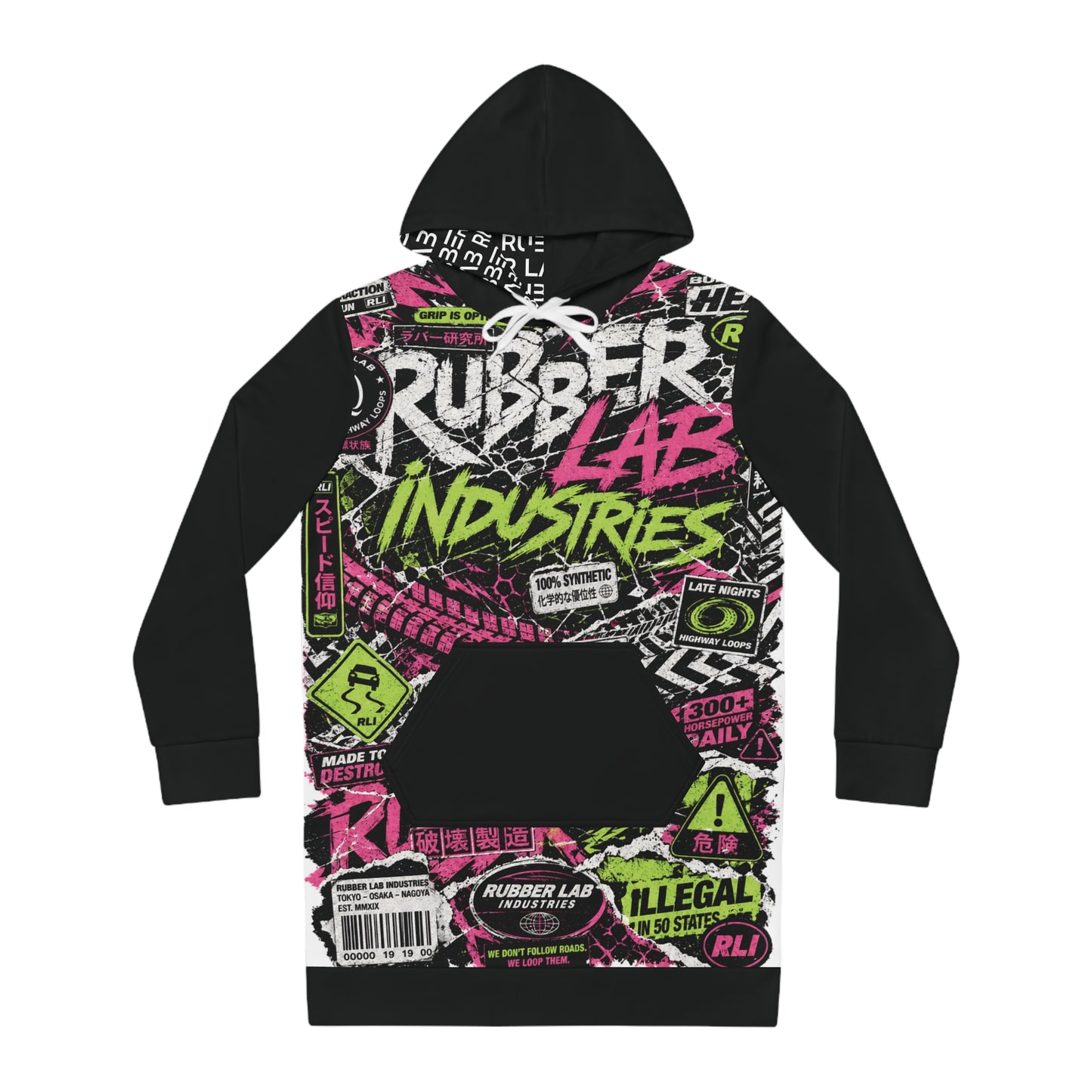 Hoodie Dress — Rubber Lab Industries Graffiti Streetwear