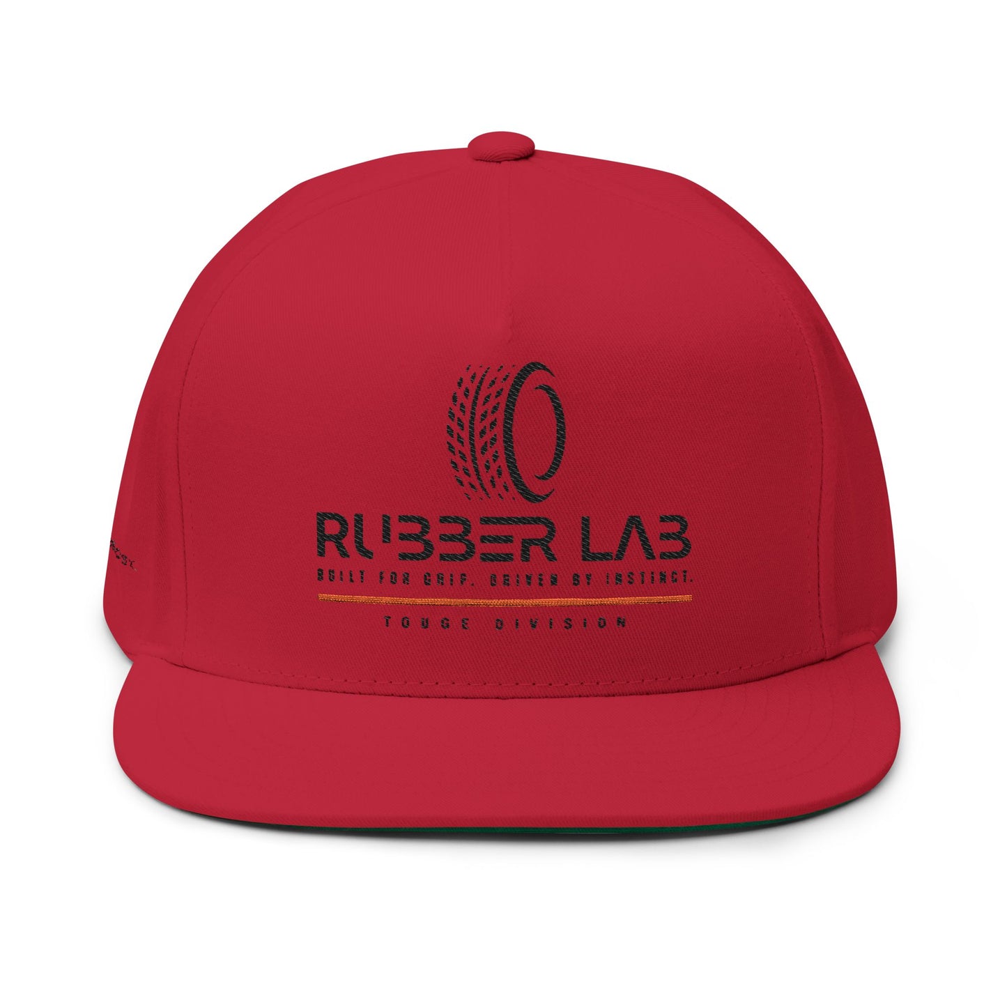 Flat Bill Cap — Rubber Lab Embroidered Logo Snapback